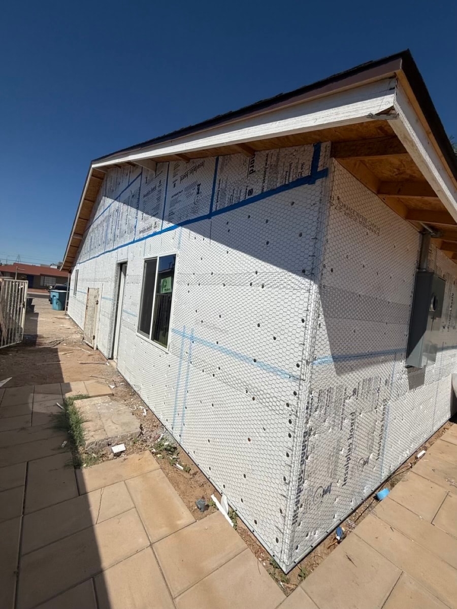 Fire damage restoration project — before and after