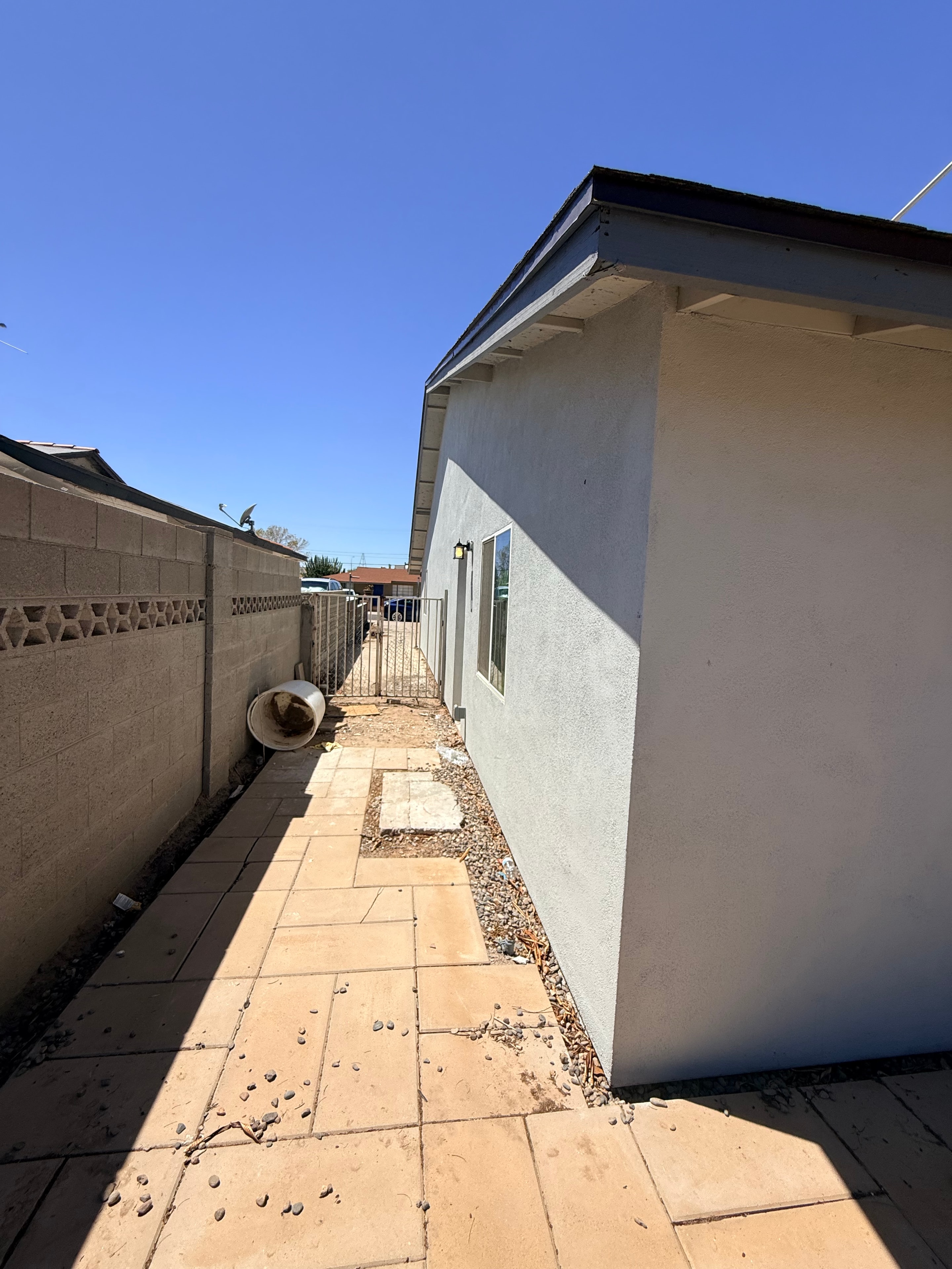 Commercial building exterior with new stucco and concrete work